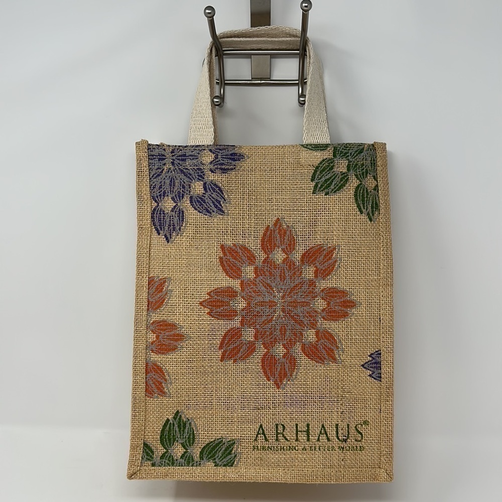 Arhaus Jute Floral Tote Bag - Picture 2 of 8